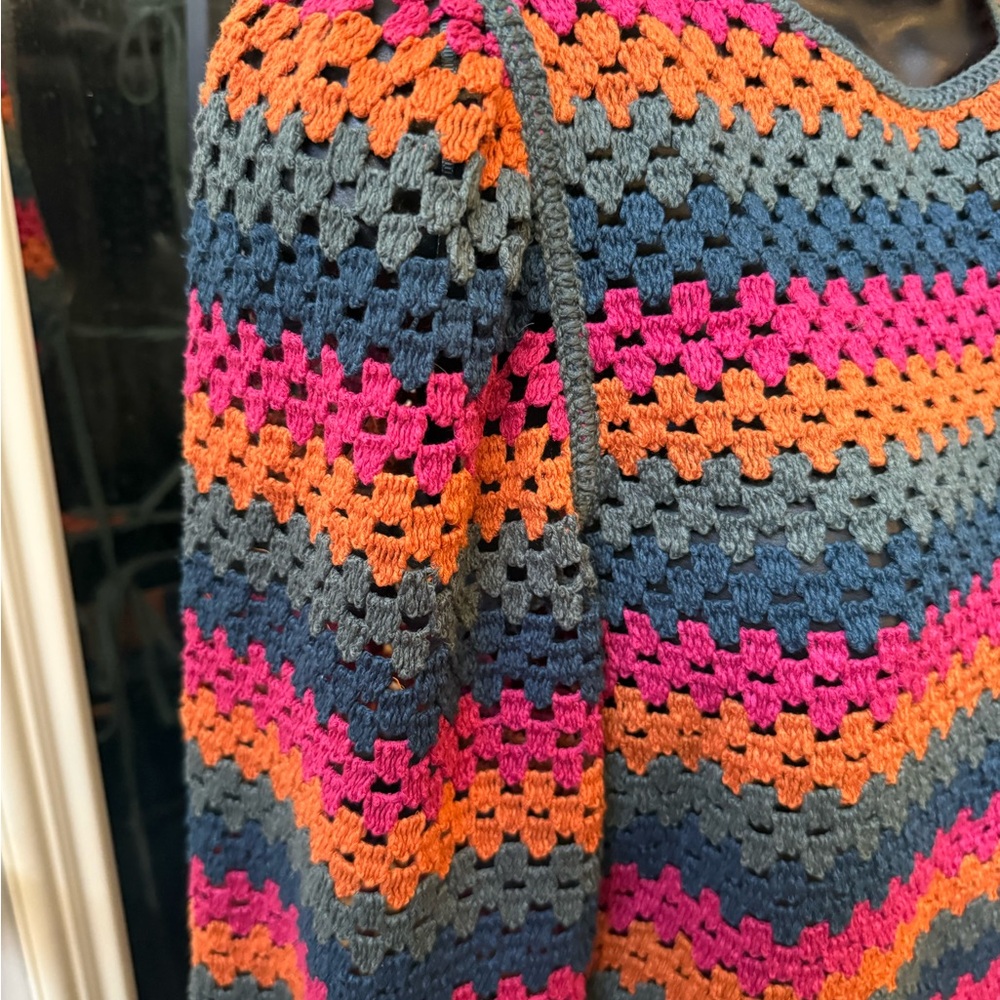 NWT Zara Multicolor Knit TOP W/CRISS-CROSS BACK - Picture 11 of 16